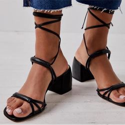 Vicenza Black Leather Heels