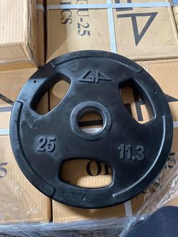 🔥 BRAND NEW 25 LBS GP RUBBER WEIGHT PLATES PAIR