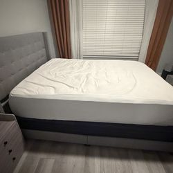 Queen sized bed and mattress