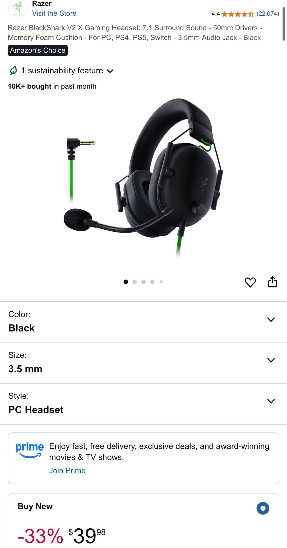 Razer Blackshark V2 Gaming Headset