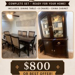 Dining Room Table with chairs/China cabinet