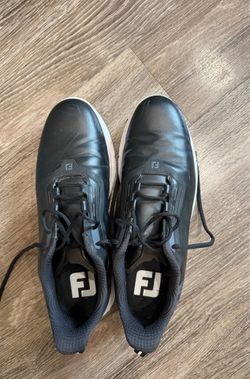 FootJoy FJ Fuel 55421 Spikeless Golf Shoes Black/White Leather Mens 12 M