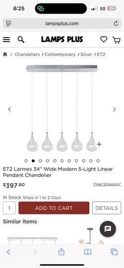 Modern 5-Light Linear Pendant Chandelier