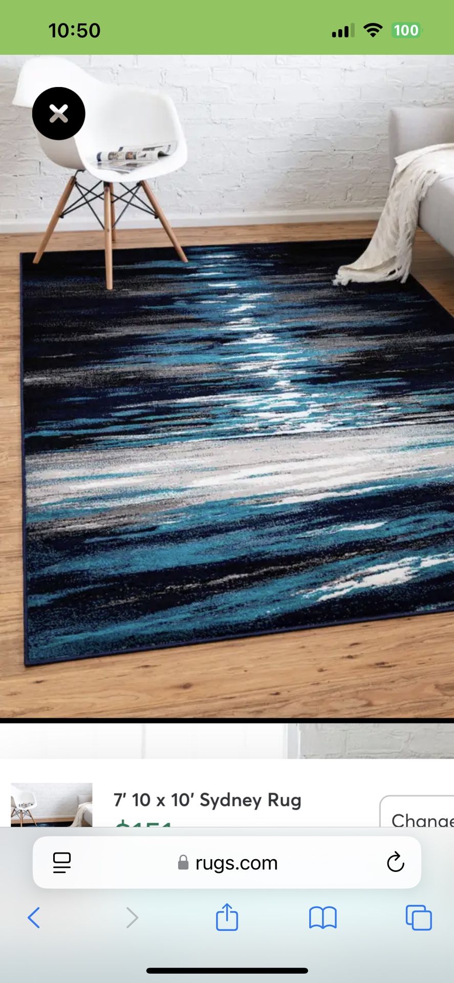 Beautiful Navy Area Rug, 7’10” X 10’