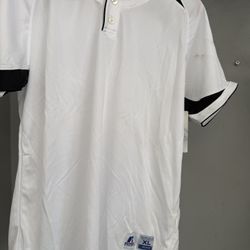 Russell Youth  White Extra Large XL (9) and Large L (10) Baseball Or Softball Jerseys 