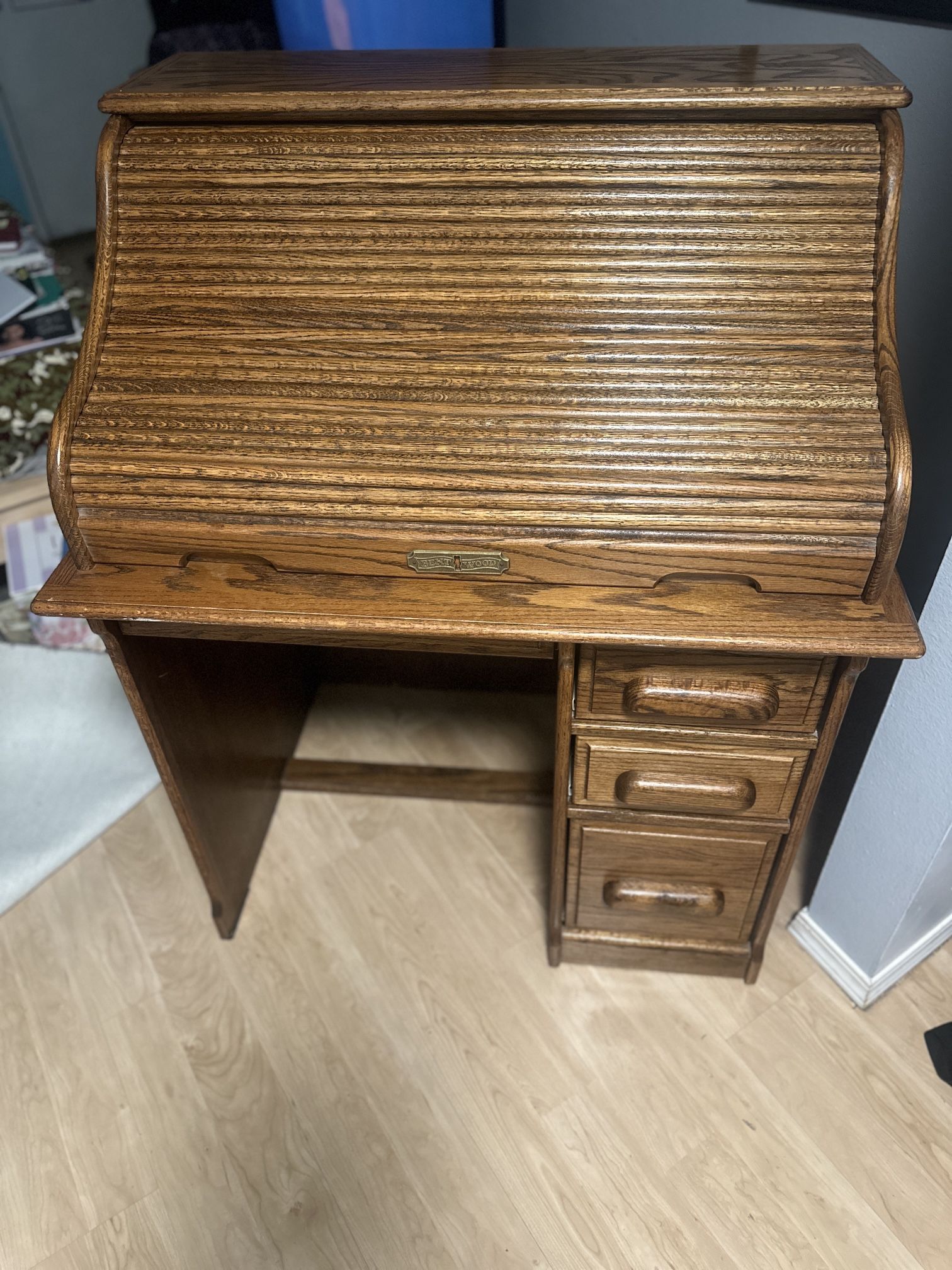 Vintage Oak Bentwood Roll-Top Desk – $500 OBO