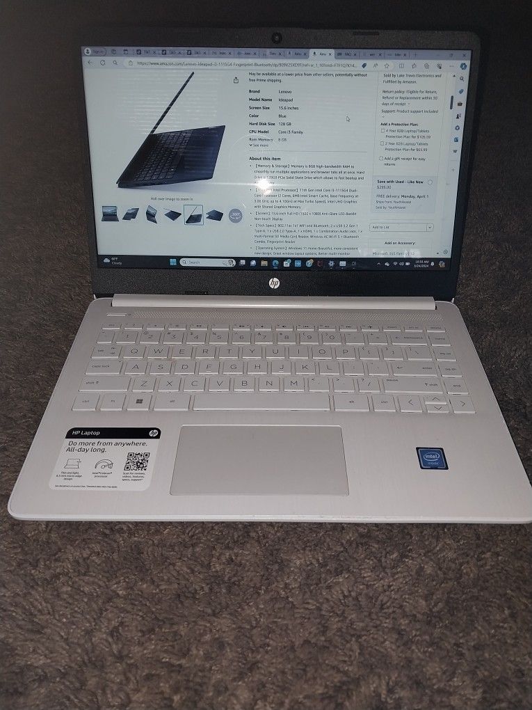 White HP 14inch Laptop(Like New)