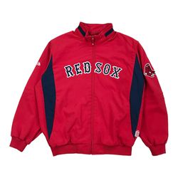 MAJESTIC BOSTON RED SOX THERMABASE JACKET 2XL XXL DUGOUT BOMBER FULL ZIP VINTAGE