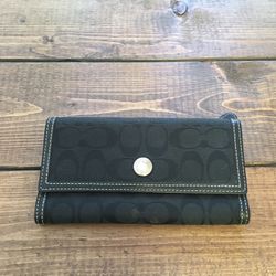 Black coach wallet with check book cover
