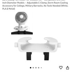 Bunk Buddy Fan Holder for Woozoo Fan，Compatible with 8.27 Inch Diameter Models，Adjustable C-Clamp, Dorm Room Cooling Accessory for College, Military B