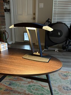 Vintage 1980s LUM France Halogen Desk Lamp | Robert Sonneman Style | Postmodern Acrylic Lens | Black