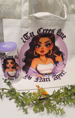 Totebag And 16oz libby cup #momquotes 