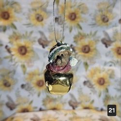 RARE VINTAGE BOYDS BEARS BEARSTONE JINGLE BELL ORNAMENT RETIRED COLLECTIBLE