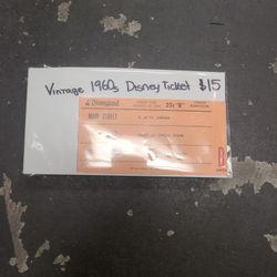 1960 Disney Ticket