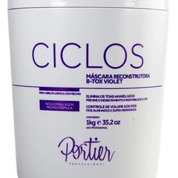 Portier Ciclos Btox Violet Reconstructive Mask Care with Blond 1Kg / 35.2fl.oz - Portier | Brazilian Keratin Treatment | Progressive Brush | Straighte