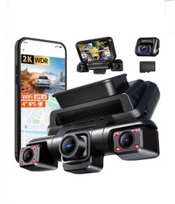 XUOIB 2K 4 Channel Dash Cam Front Rear 360°, 4" Touch Screen Car Camera, Night Vision, GPS, WiFi, Truck SUV