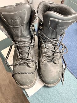 Danner Black Leather Lace-Up Work Boots