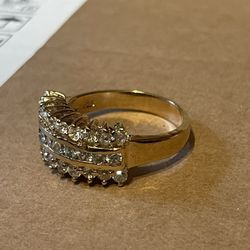 Gold Plated 925 Ring With Cz