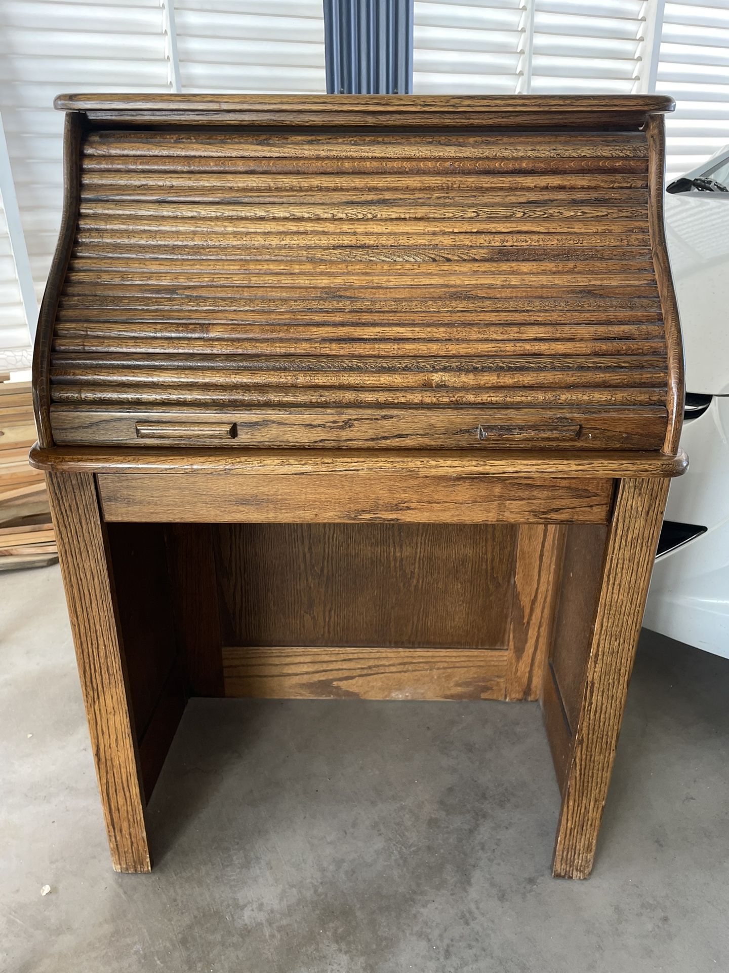Desk - OAK - Roll Top Secretary Small Size
