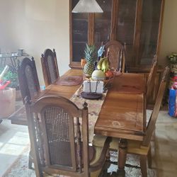 A Complete Dinning Room Set. China, Table And Six Chairs 