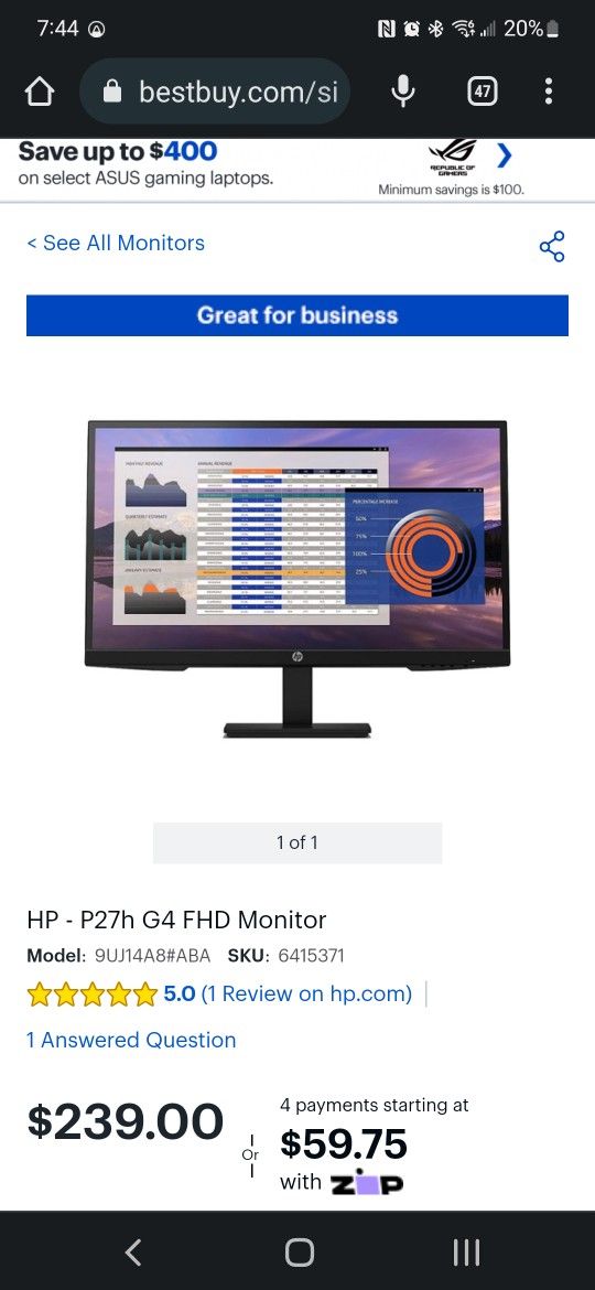 HP 27 Ips Monitor Led Lcd Dual