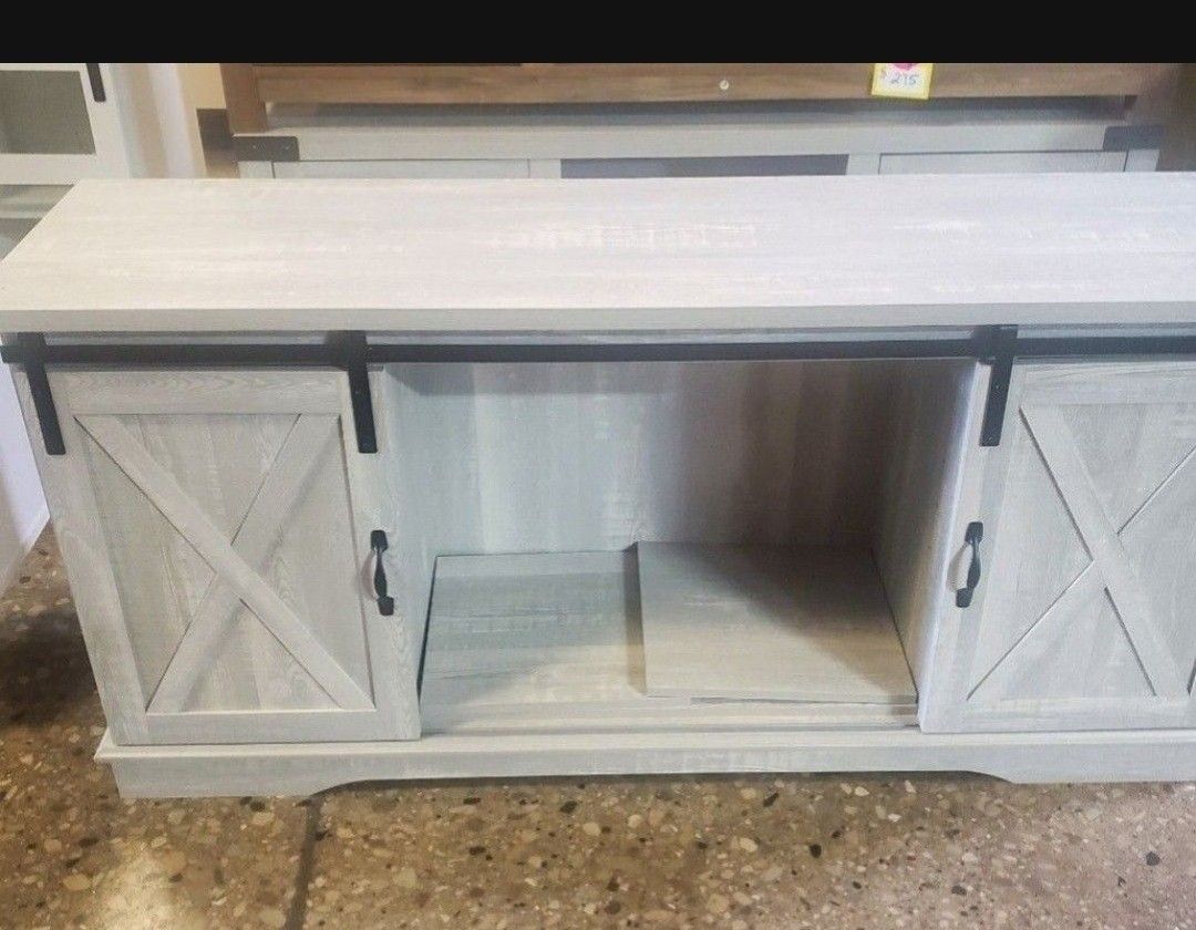 Stone Gray Farmhouse Style Tv Entertainment (New In A  Box )