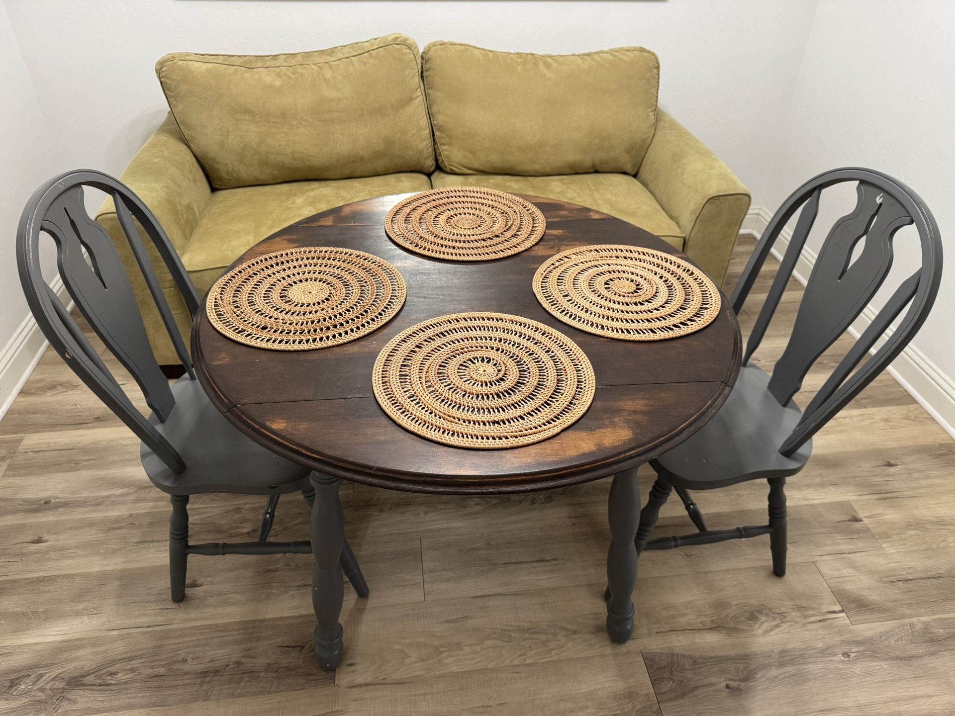 Wooden Table With Two Chairs