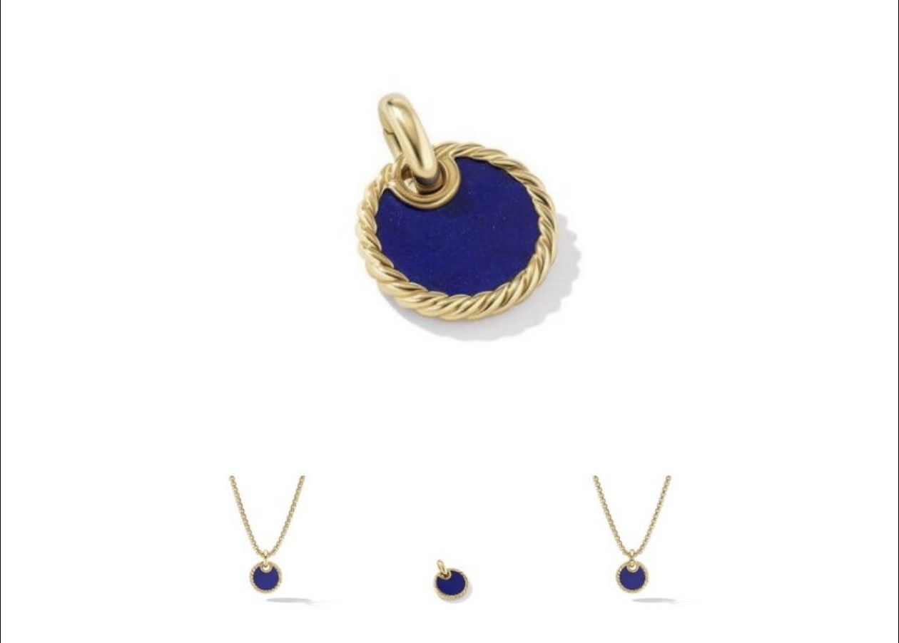 Authentic David Yurman Yellow Gold And lapis Pendant