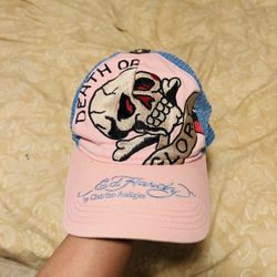 Authentic Ed Hardy by Christian Audigier Trucker Hat Pink DEATH OR GLORY