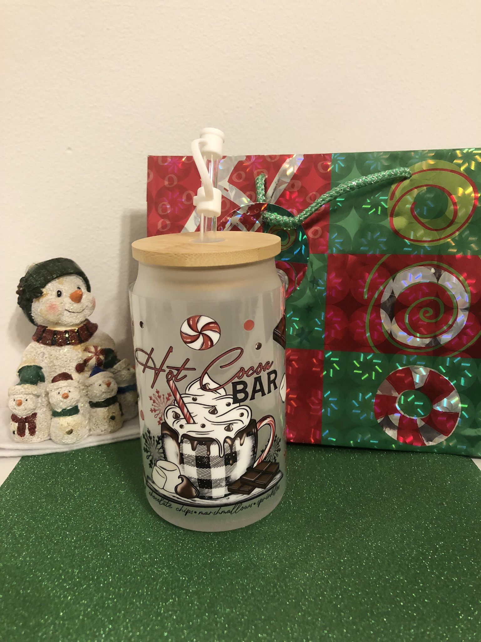 Hot Cocoa Bar Holiday Frosted Libby Glass Cup