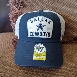 Dallas Cowboys 47 Brand YOUTH Truckers Mesh Cap - NWT! 