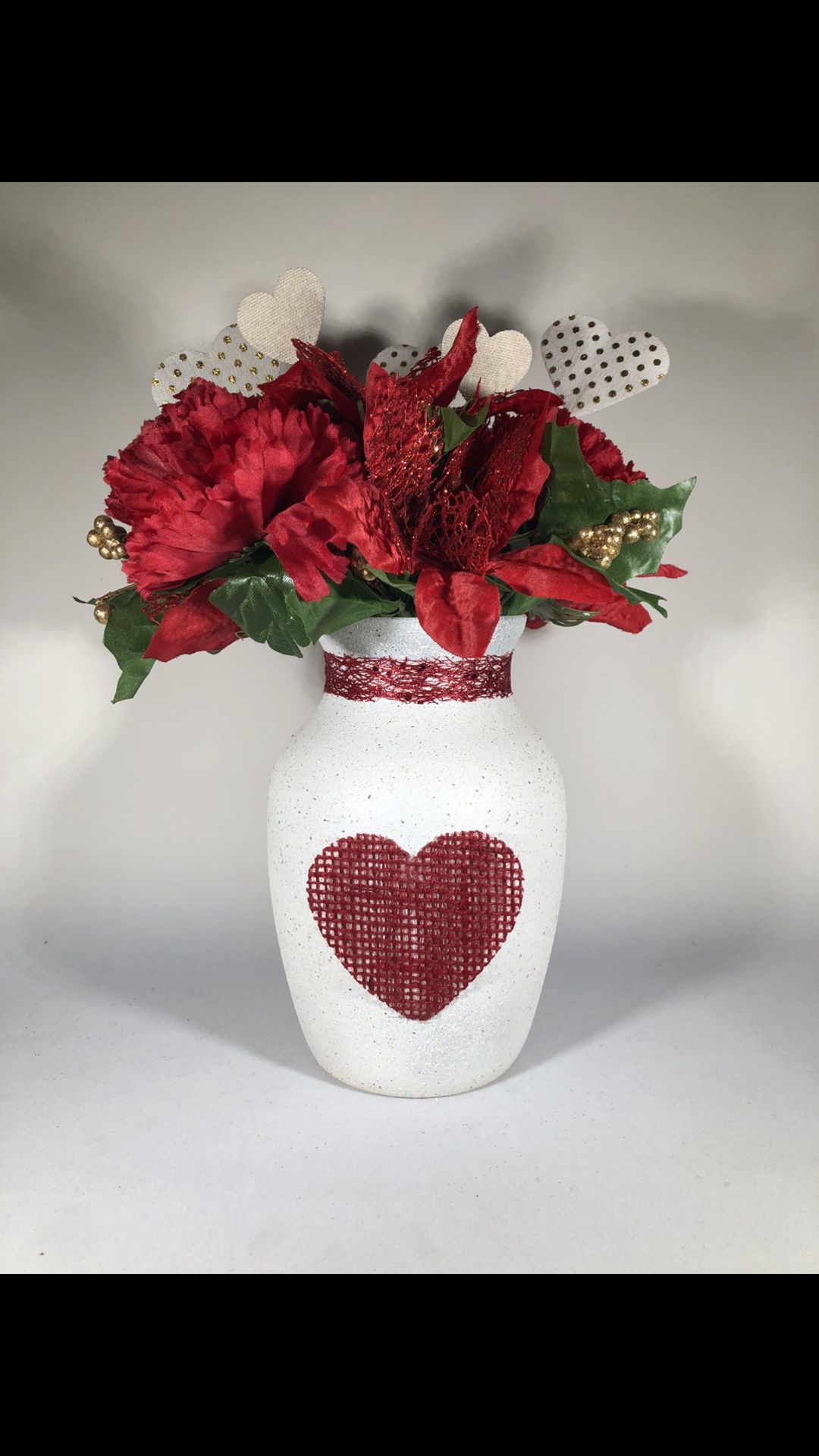 Hand Painted Vase With Heart Detail