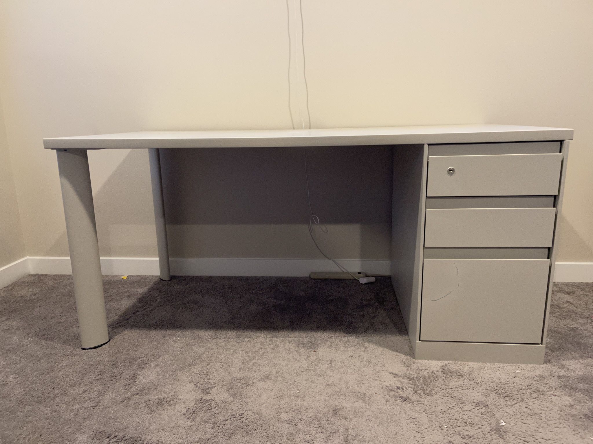 Steelcase Commercial Desk and Metal Lateral File 