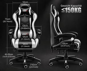 Racing-Style Gaming Chair Black and White
