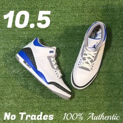 Size 10.5 Air Jordan 3 Retro “Racer Blue” 🏁 