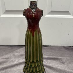 Ceramic Glazed Vase Figural Woman