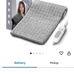 Christmas Gift Heating Pad for Back & Cramps Relief,Electric Heat Pad Fast Heat,6 Level Heat Setting,3 Level Timming,Auto Shut Off, Machine Washable,S