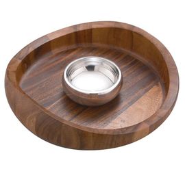 Nambe 2-piece chip and dip set