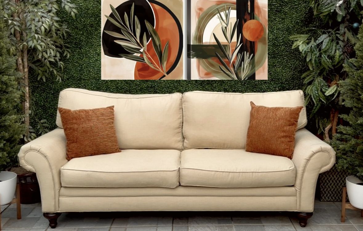 (Free Delivery 🚚) Beige Yellow Couch