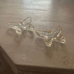 F-Butterfly Gold Trim Dishes x 2