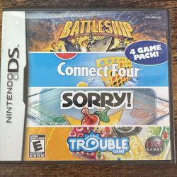 Nintendo DS 4 Pack Trouble Sorry Connect Four Battleship Game in Case just $7