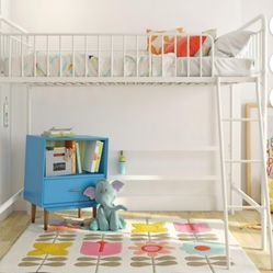Better Homes & Gardens Kelsey Twin Metal Loft Bed, White, 