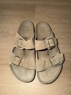 Birkenstock arizona suede leather slide sandals sz 42 womens 11 mens 9 brand new