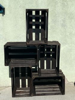 Stained Pine Wooden Crates