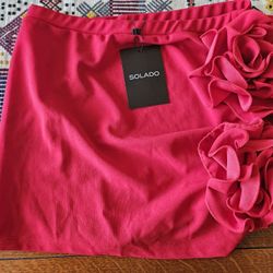 SOLADO Red Ruffle Skirt - Size XS