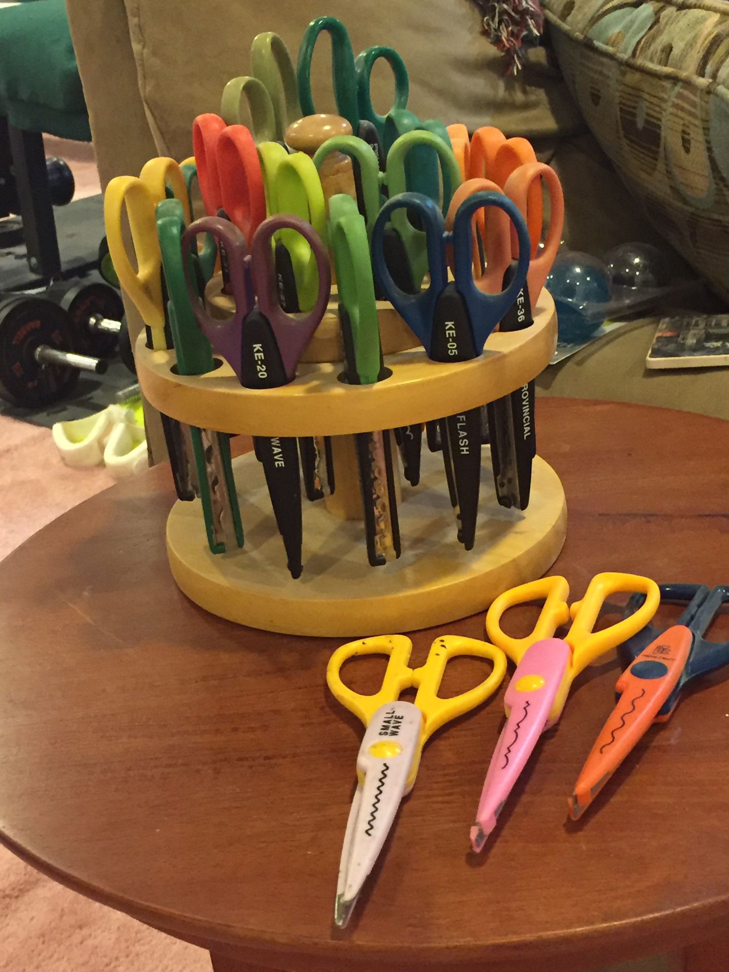 Carousel of 21 craft scissors