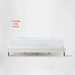 Silk&snow King size Platform Bed Frame  -CLOUD (Mattress not included) FS2506