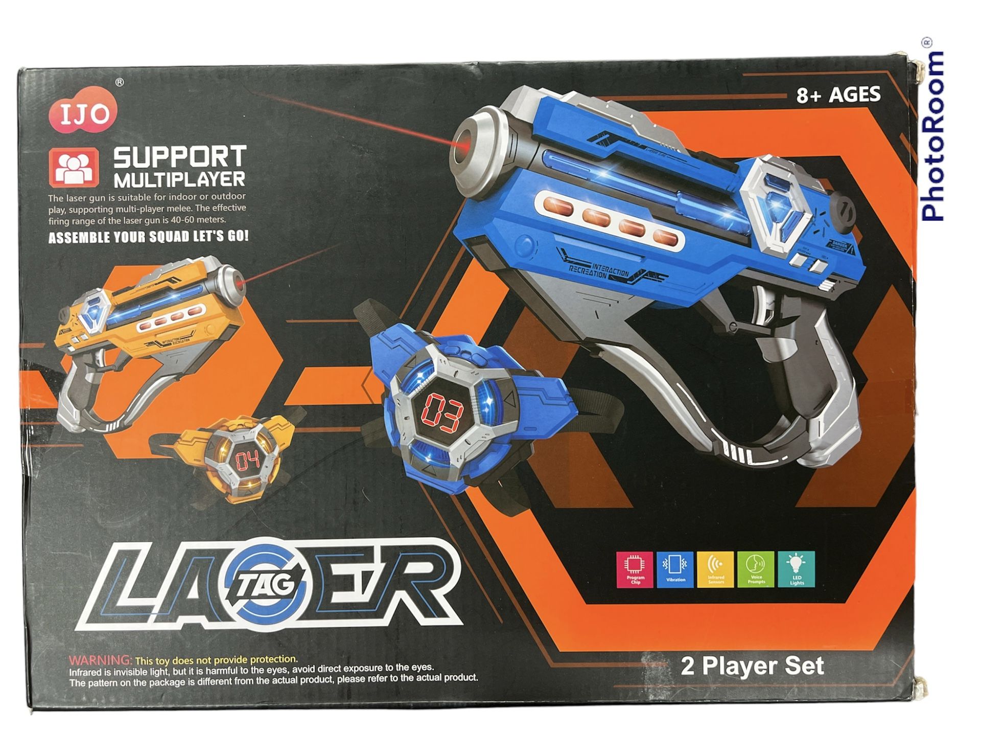 Laser Tag Guns Set of 2 with Digital LED Score Display Vests