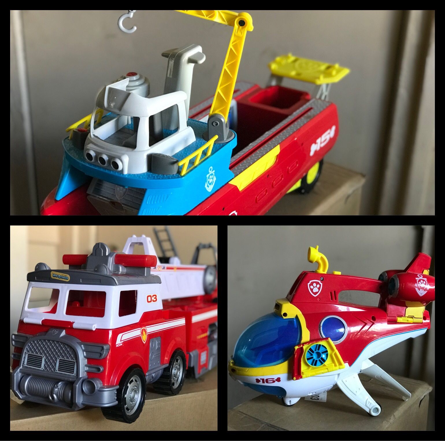 Paw patrol - Sea patroller - Sub patroller and Ultimate rescue fire truck All three