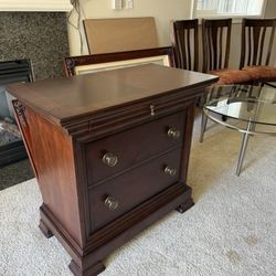 Solid Wood Night Stand With Jewelry Shelf